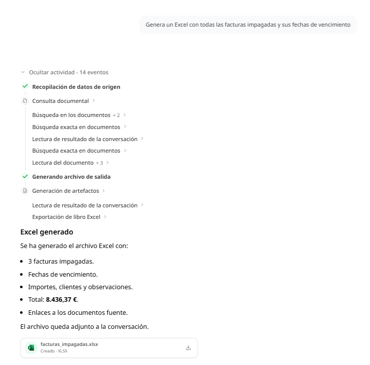 Interfaz de Gescon con el borrador de respuesta que ha preparado el agente